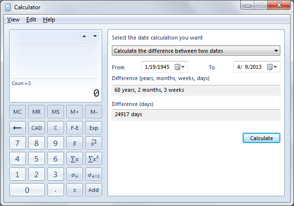 Dating calculator