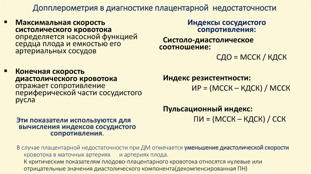 Нарушение кровотока в маточных артериях