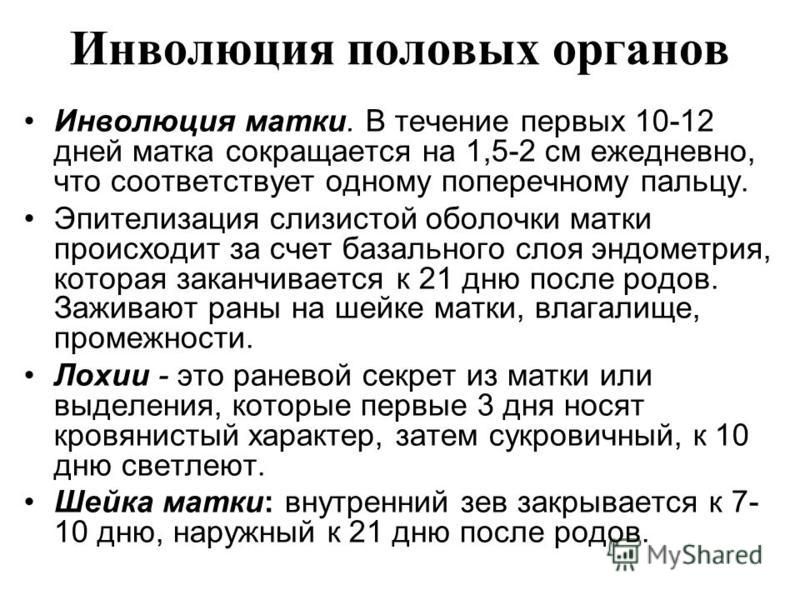 Инволюция в послеродовом периоде. Инволюция половых органов. Инволюция матки это в акушерстве.