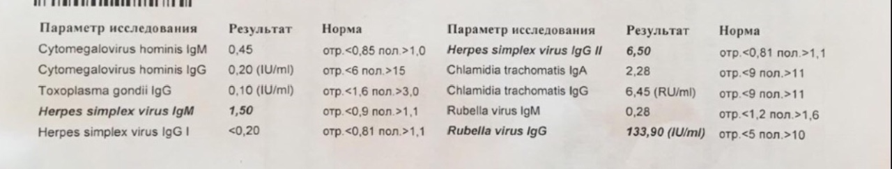 Rubella virus антитела норма