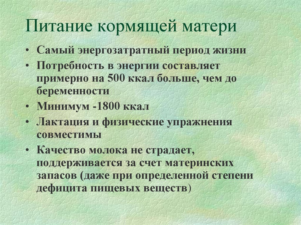 Режим кормящей матери