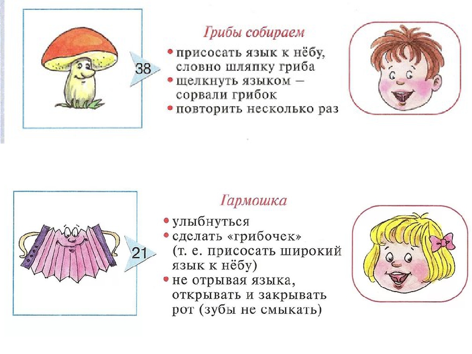 Артикуляционная гимнастика грибок в картинках