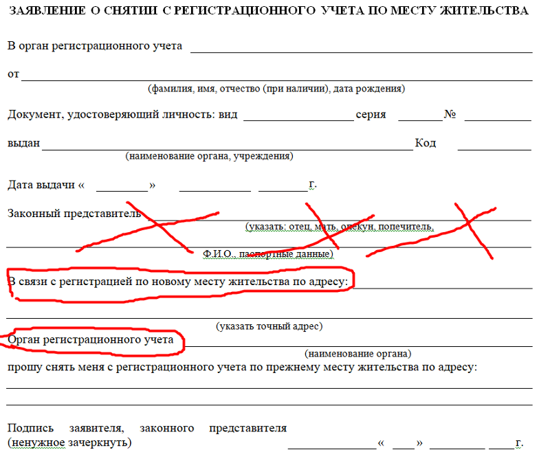 Уведомление о снятии с регистрационного учета образец