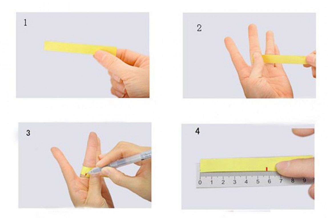Как узнать размер своего пальца для кольца в домашних условиях